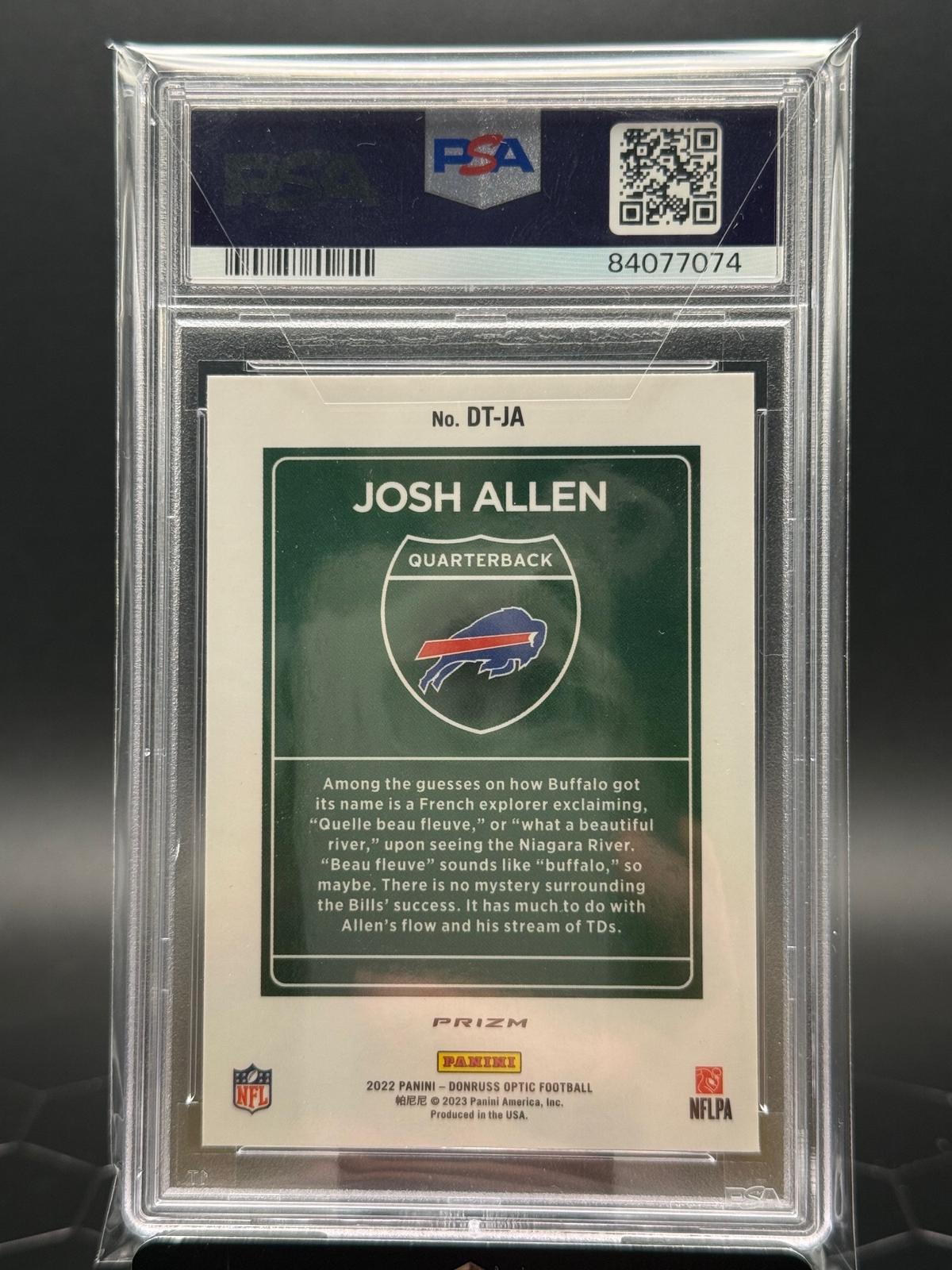 2022 Panini Donruss Optic #DTJA Josh Allen Downtown PSA 10