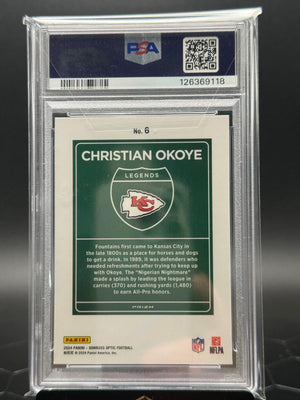 2024 Panini Donruss Optic #6 Christian Okoye Downtown Legends PSA 9
