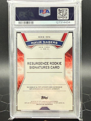 2024 Topps Resurgence #RRSMN Malik Nabers RR Sig Orange Power Surge /25 PSA 10