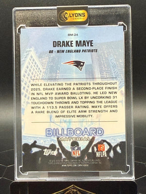 2026 Topps Flagship #BM-24 Drake Maye Billboard Material