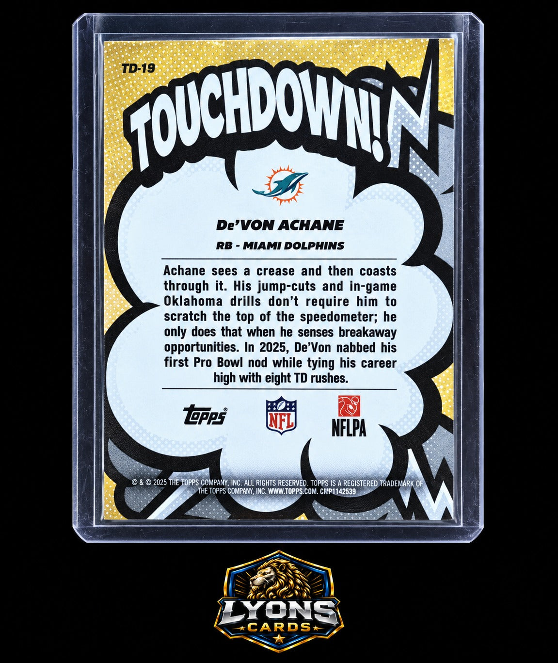 2026 Topps Flagship De'Von Achane #TD-19 Suddenly Touchdown! SSP
