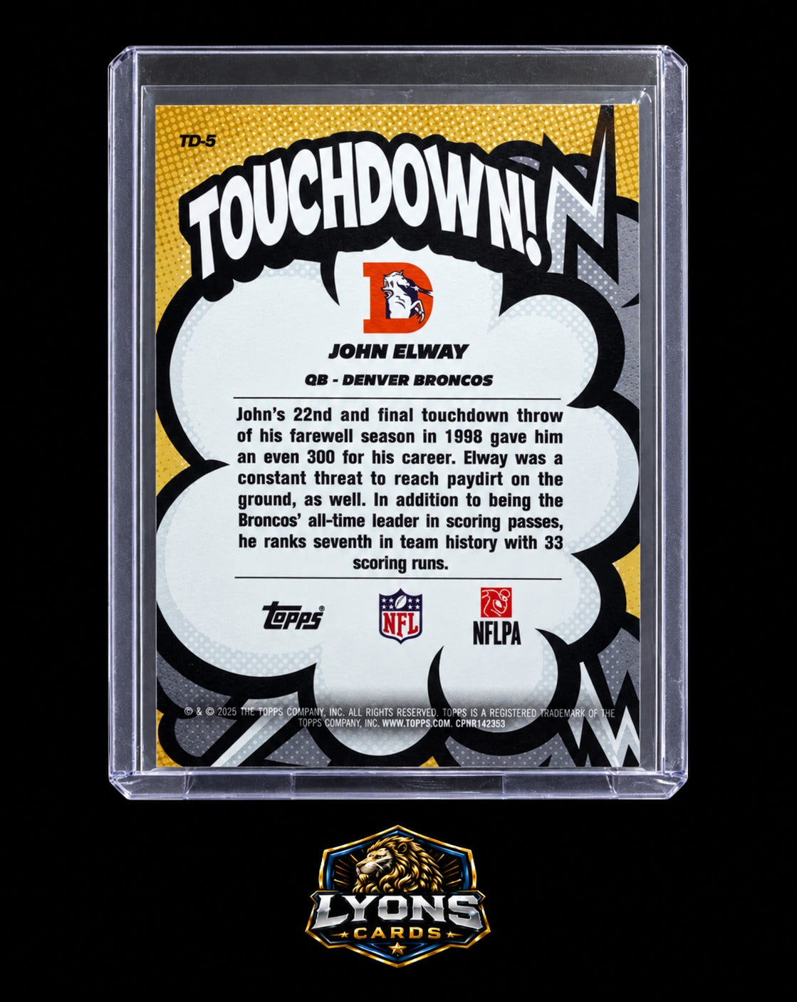 2026 Topps Flagship #TD-5 John Elway Touchdown!