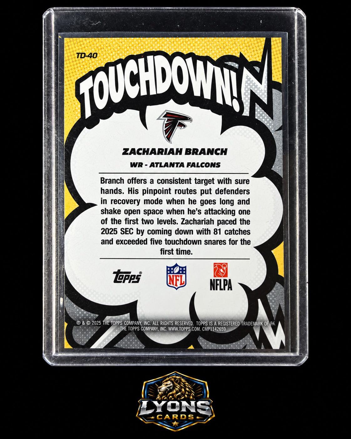 2026 Topps Flagship #TD-40 Zachariah Branch Touchdown!