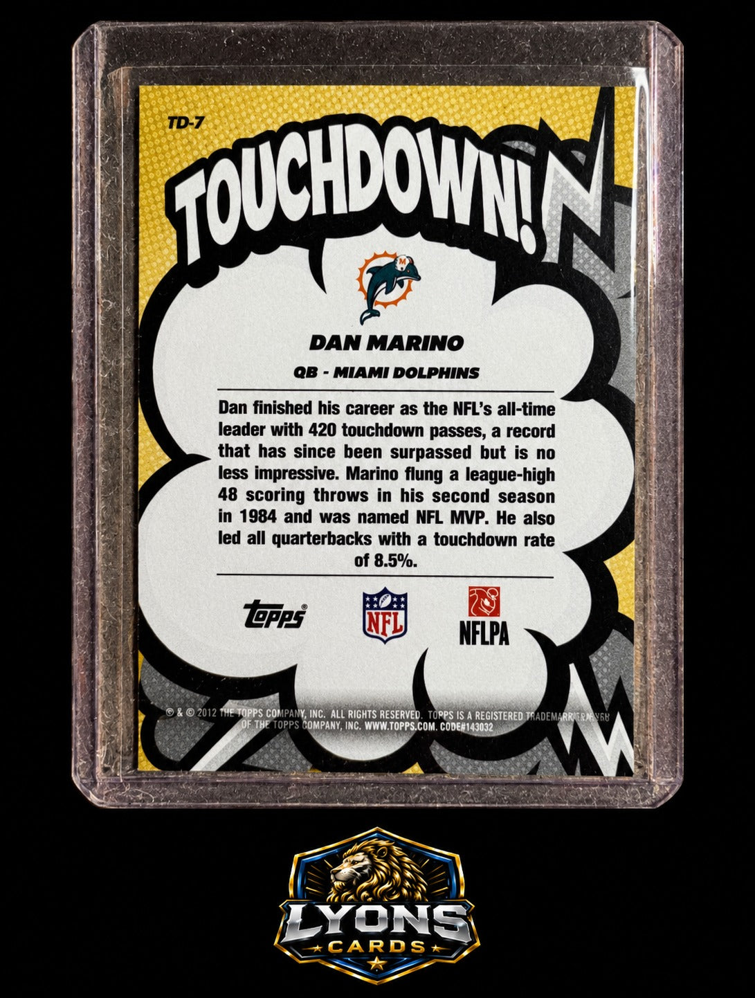 2026 Topps Flagship #TD-7 Dan Marino Touchdown!