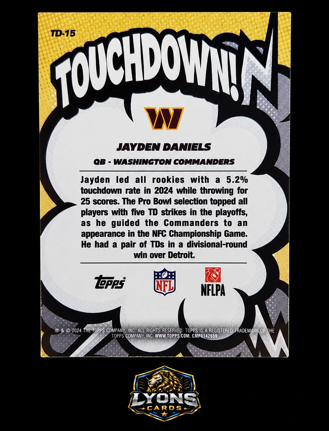 2026 Topps Flagship #TD-15 Jayden Daniels Touchdown!