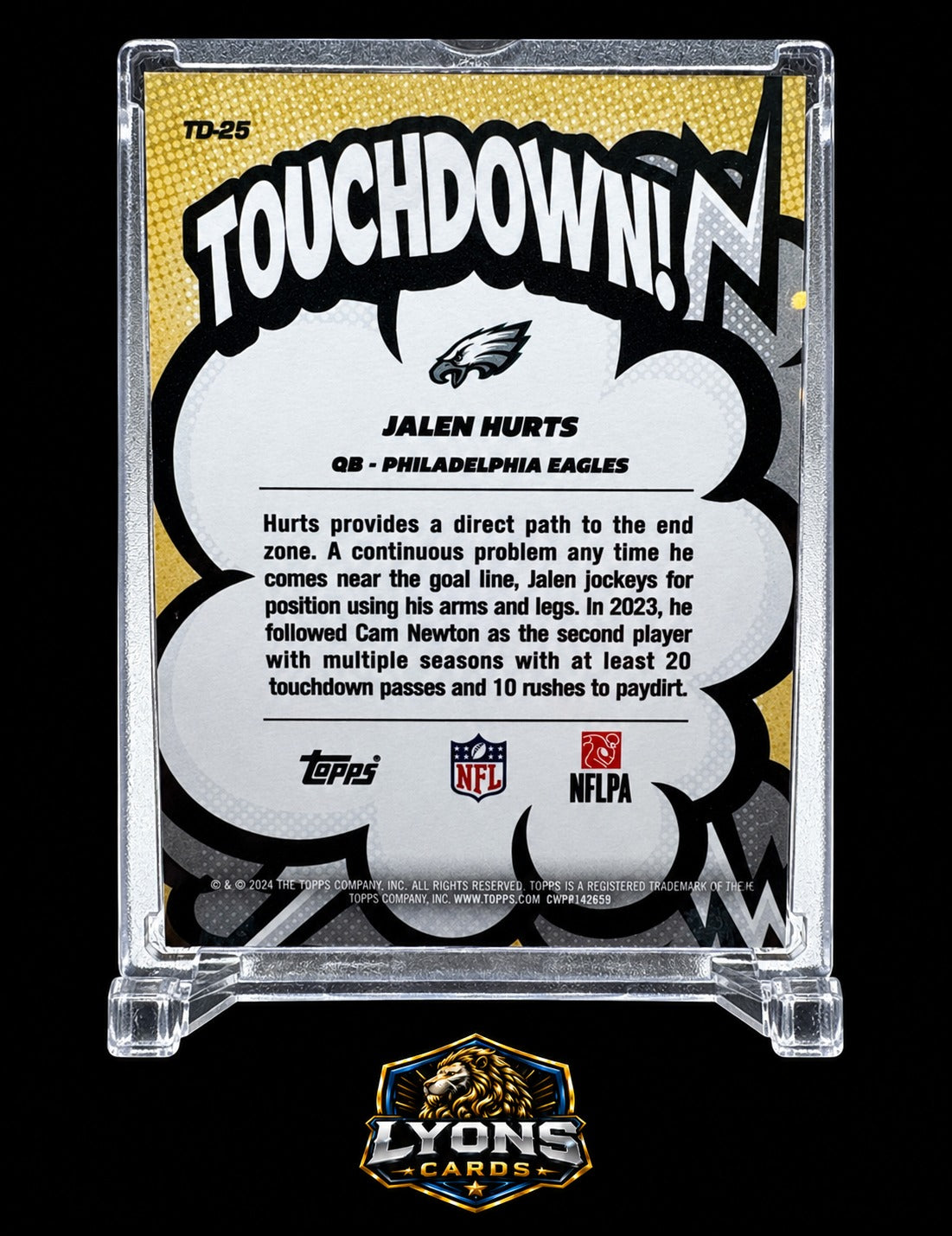 2026 Topps Flagship #TD-25 Jalen Hurts Touchdown!