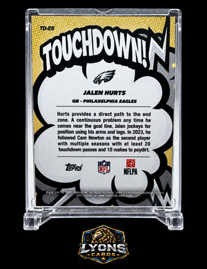 2026 Topps Flagship #TD-25 Jalen Hurts Touchdown!
