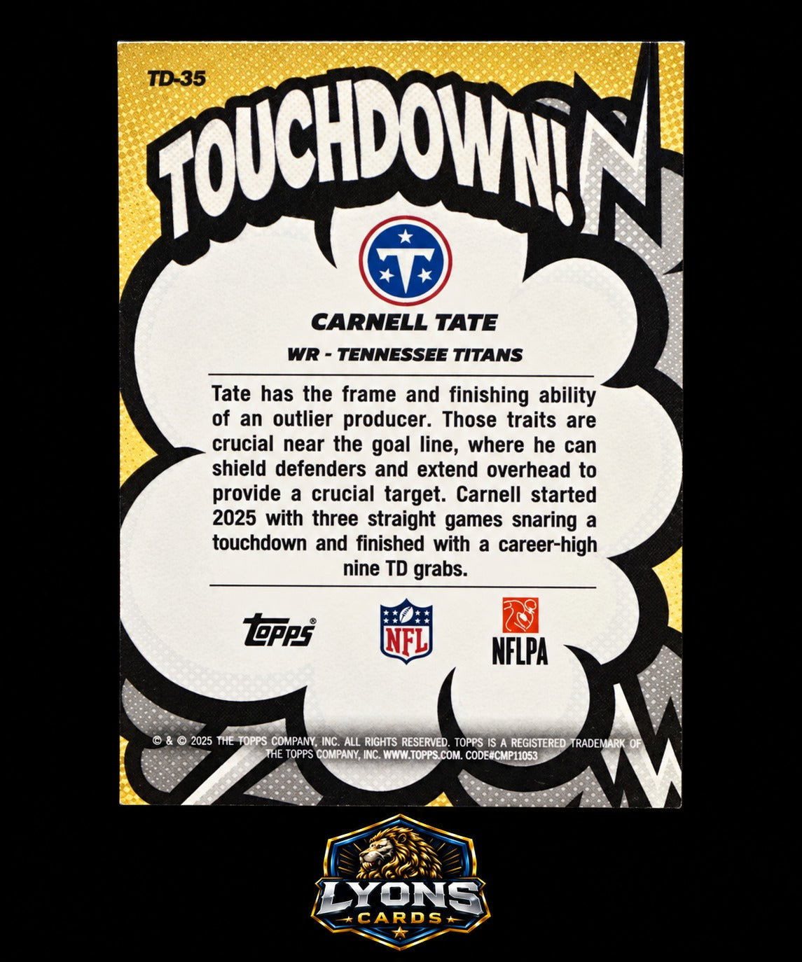 2026 Topps Flagship #TD-35 Carnell Tate Touchdown!