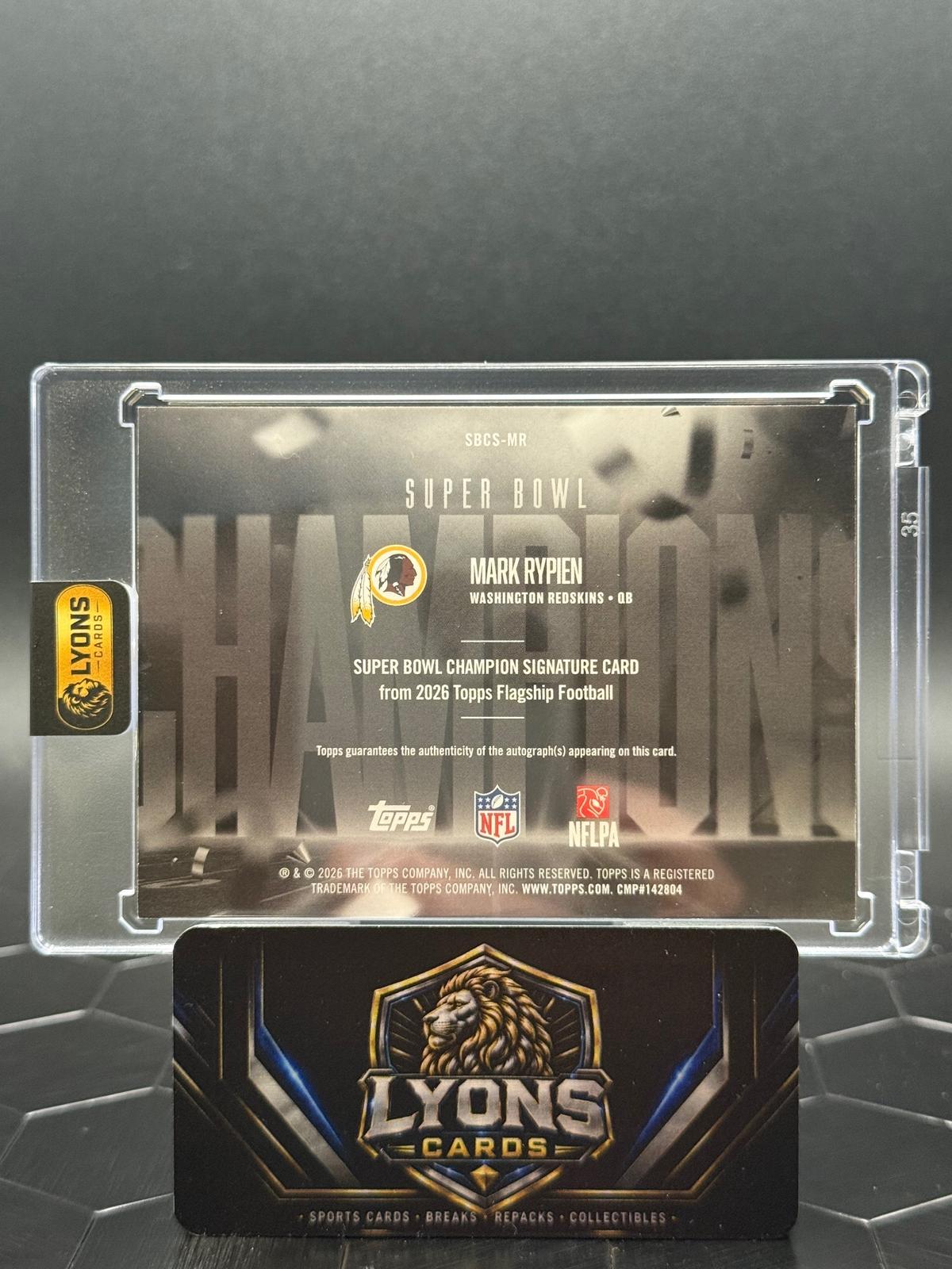 2026 Topps Flagship Mark Rypien #SBCS-MR Super Bowl Champion Signatures Auto