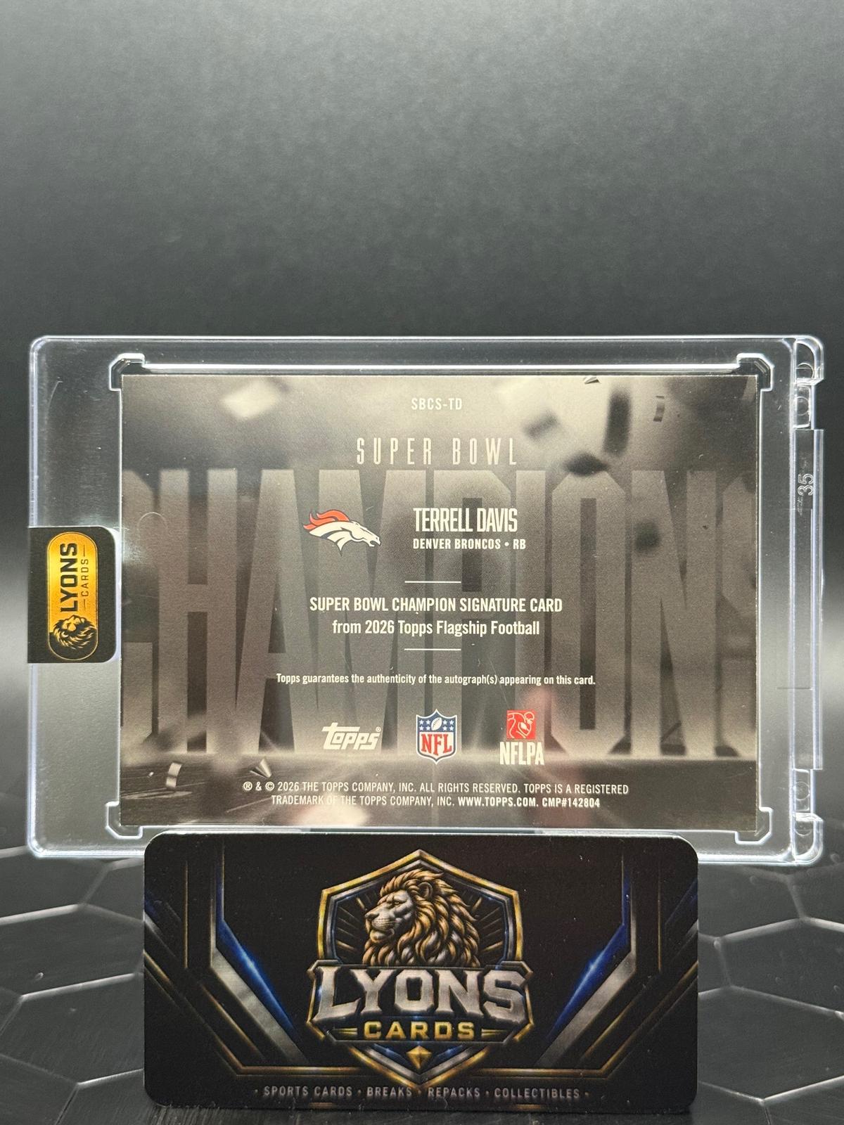 2026 Topps Flagship Terrell Davis #SBCS-TD Super Bowl Champion Signatures Auto
