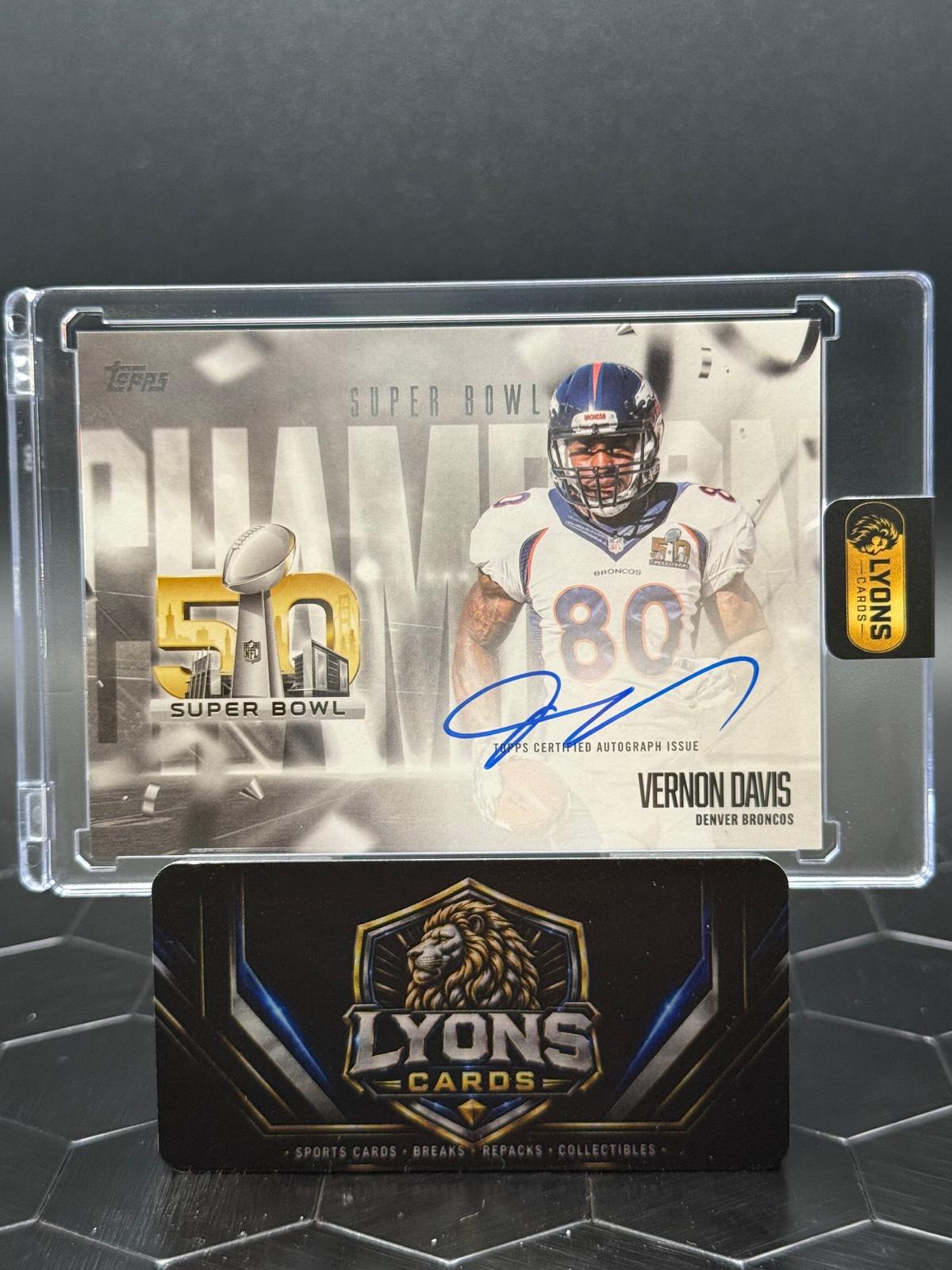 2026 Topps Flagship Vernon Davis #SBCS-VD Super Bowl Champion Signatures Auto