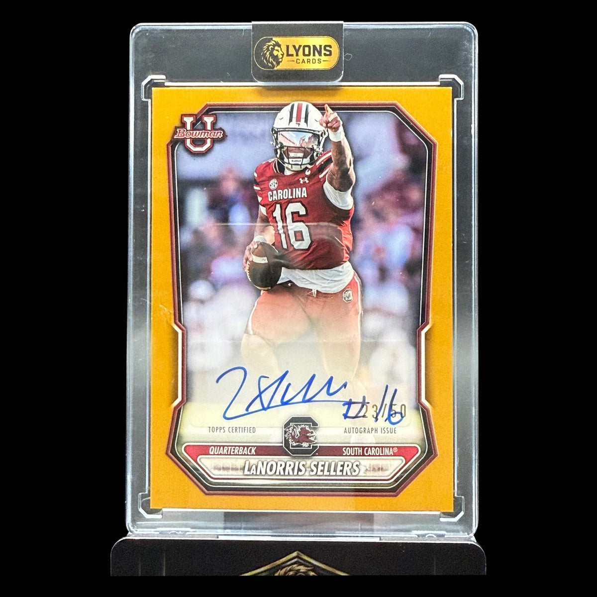 2026 Bowman LaNorris Sellers Gold Paper Prospect Auto 23/50 BPPA-LS S. Carolina