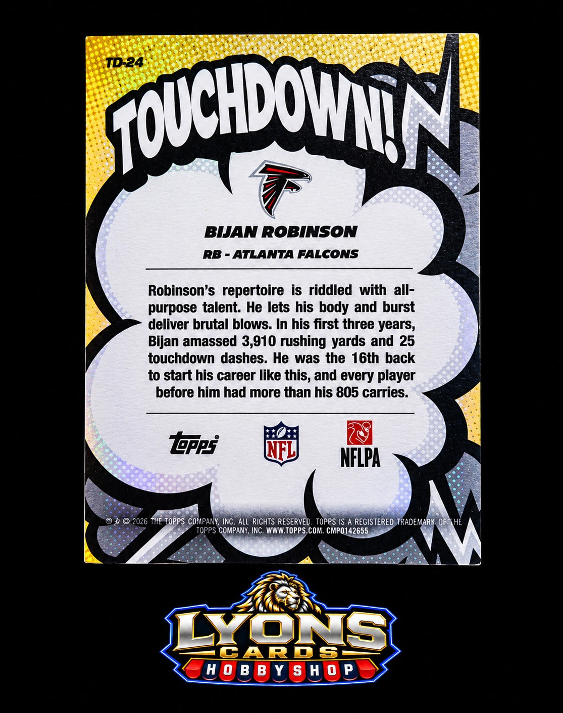 2026 Topps Flagship Bijan Robinson #TD-24 Suddenly Touchdown SSP