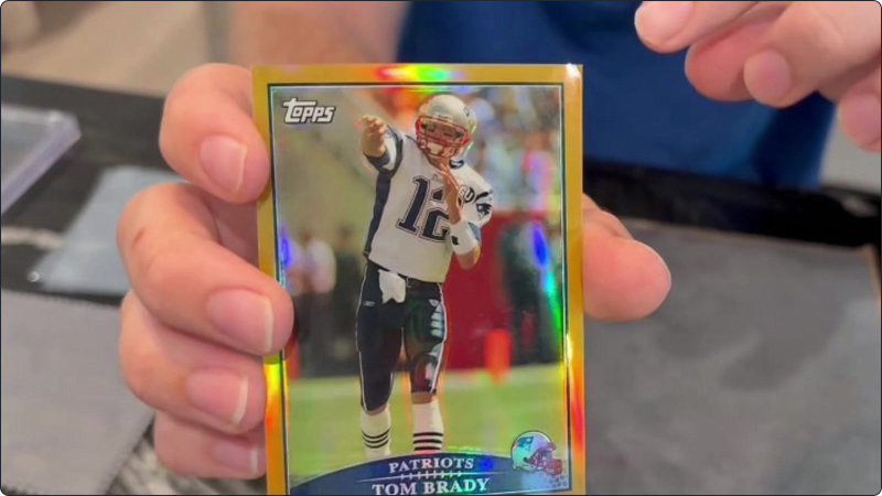 Tom’s Brady card, up close in The Card Wash video.