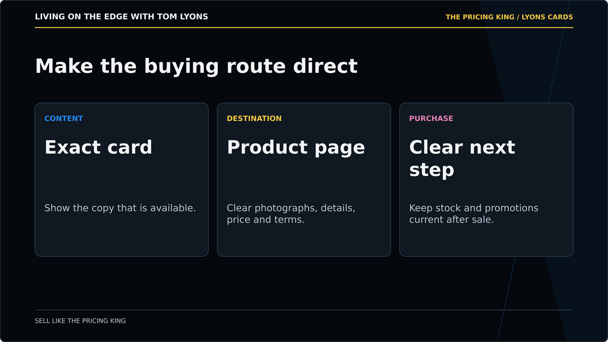 Lead your content to the exact card or collection that is available.