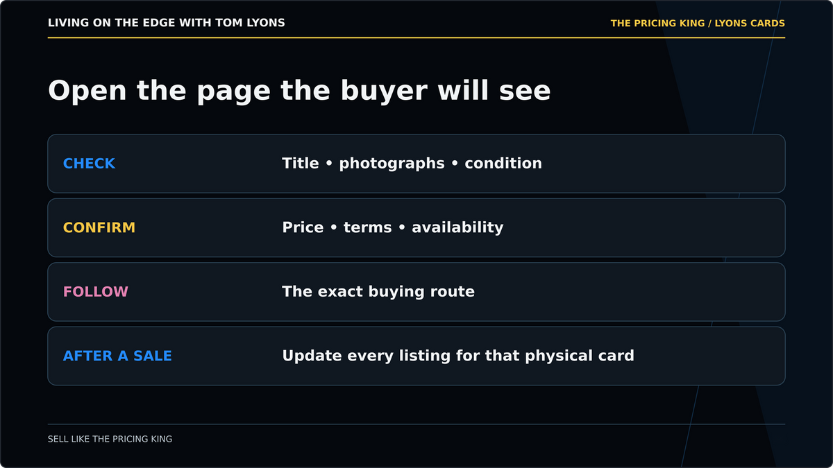 Open the page the buyer will see before you count the listing as finished.