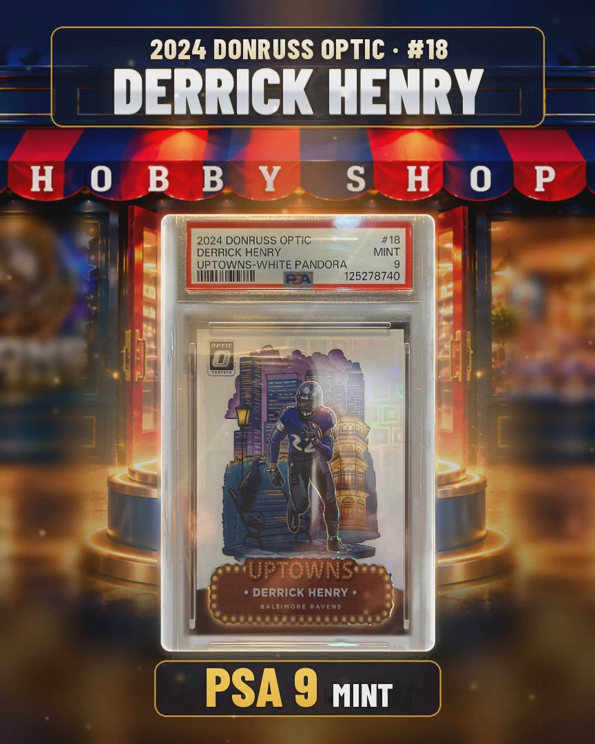 250 - Derrick Henry - 2024 DONRUSS OPTIC Uptowns - PSA 9 MINT (4x5 video)