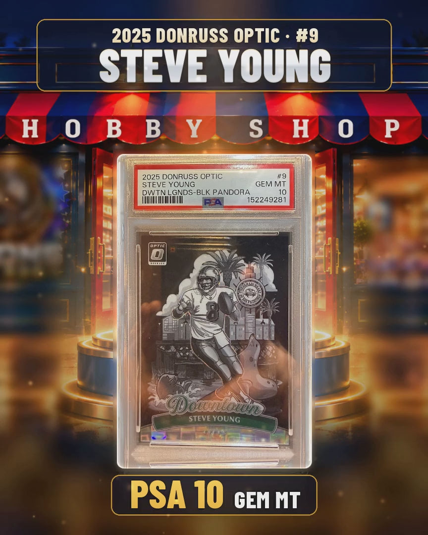 23 - Steve Young - 2025 DONRUSS OPTIC Downtown Legends - PSA 10 GEM MT (4x5 video)