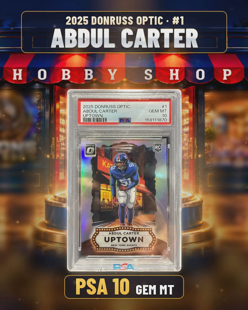 102 - Abdul Carter - 2025 DONRUSS OPTIC Uptown - PSA 10 GEM MT (4x5 video)