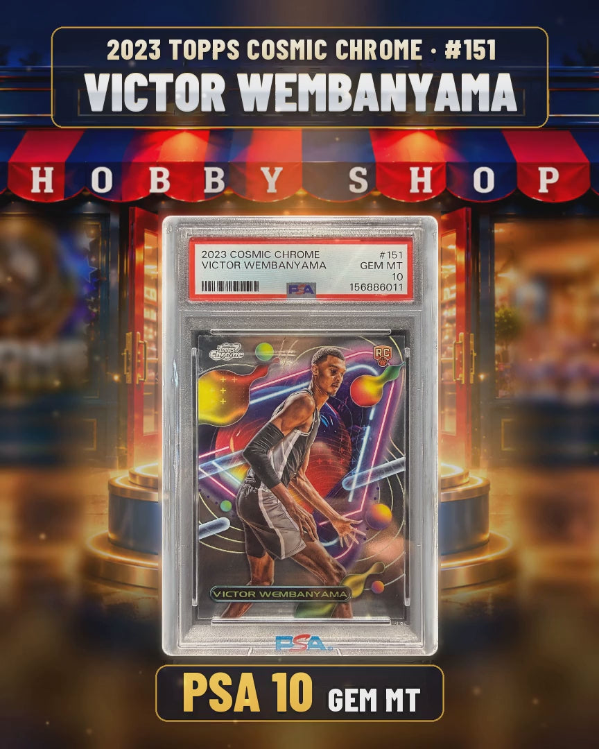 282 - Victor Wembanyama - 2023 TOPPS COSMIC CHROME Rookie Card - PSA 10 GEM MT (4x5 video)