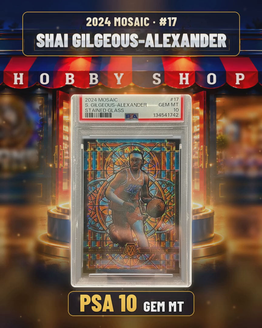 140 - Shai Gilgeous-Alexander - 2024 MOSAIC Stained Glass - PSA 10 GEM MT (4x5 video)