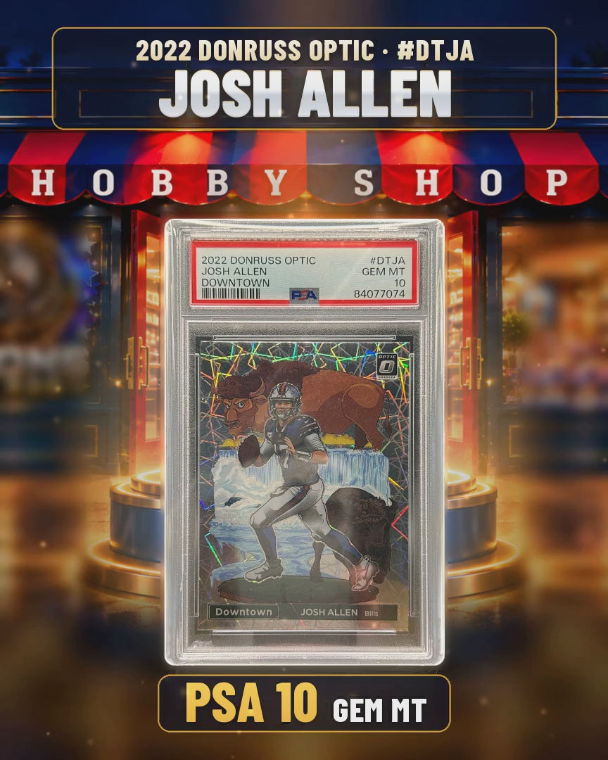 211 - Josh Allen - 2022 DONRUSS OPTIC Downtown - PSA 10 GEM MT (4x5 video)
