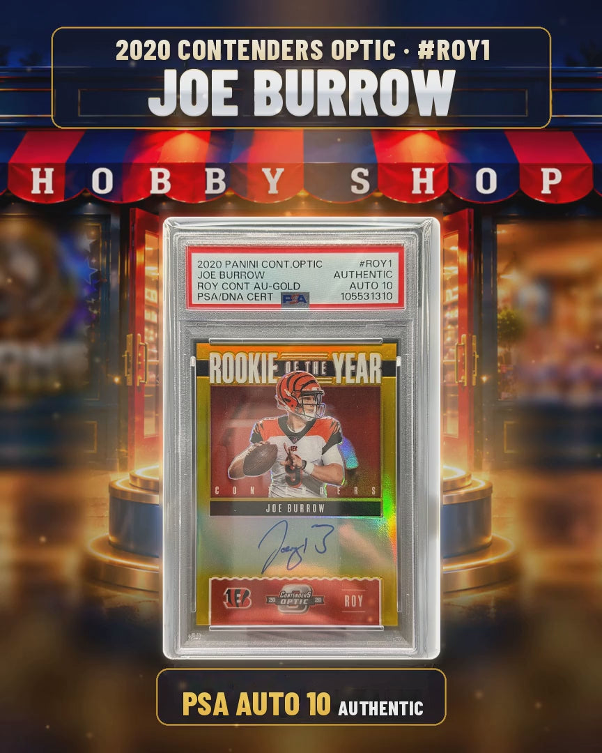 209 - Joe Burrow - 2020 CONTENDERS OPTIC ROY Contenders Gold Auto - PSA AUTO 10 AUTHENTIC (4x5 video)