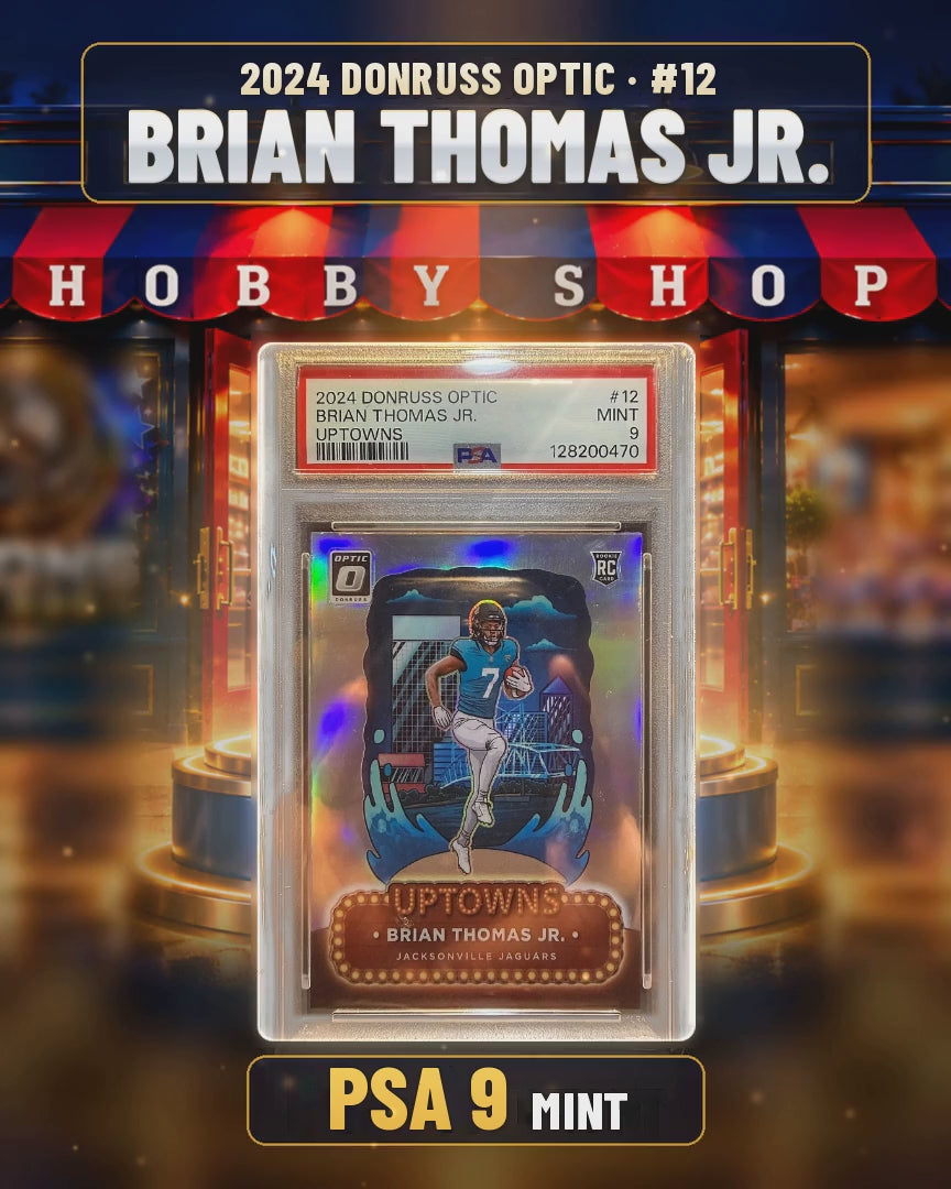 127 - Brian Thomas Jr. - 2024 DONRUSS OPTIC Uptowns - PSA 9 MINT (4x5 video)