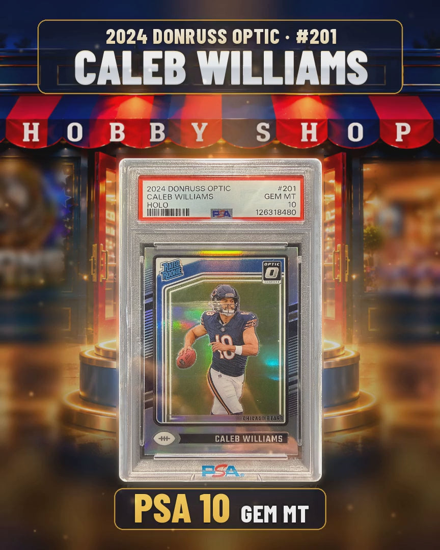 283 - Caleb Williams - 2024 DONRUSS OPTIC Holo Rated Rookie - PSA 10 GEM MT (4x5 video)